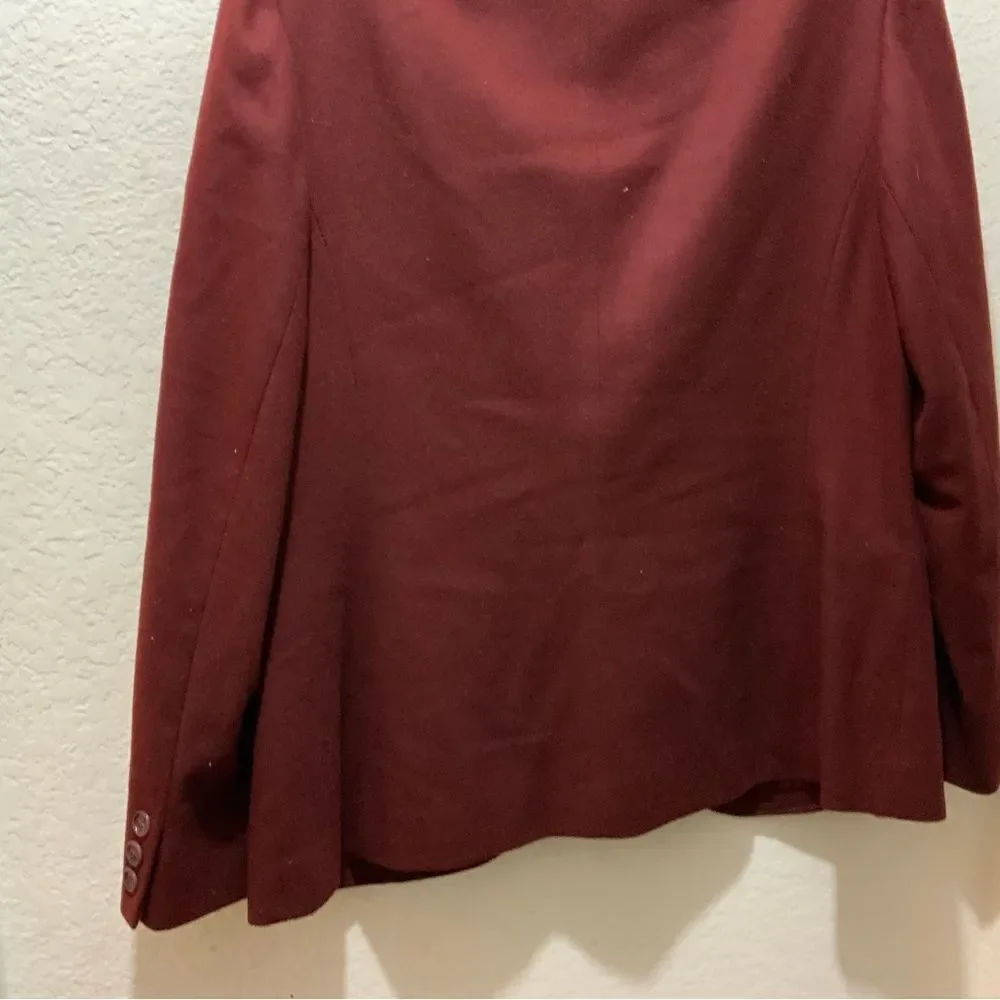Pendleton Vintage Burgundy Wool Blazer Jacket Size 8 Double Button Made In …